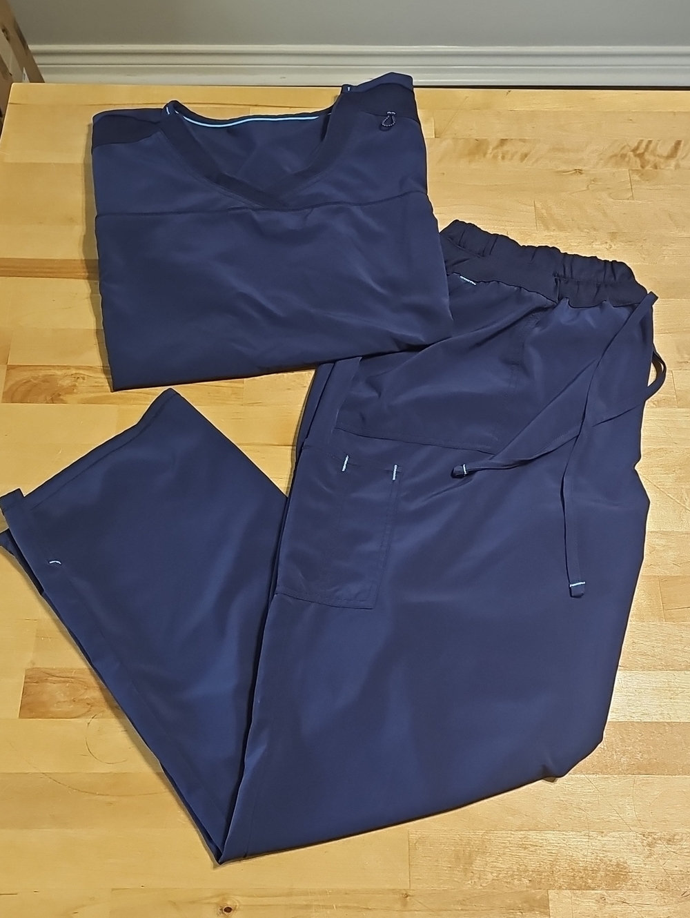 Scrubstar Indigo Blue Scrub Set V-Neck Top Cargo Pants 2XL